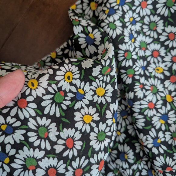 ESPRIT DITSY FLORAL PRINT VINTAGE SHEER FLOWY PANTS - Picture 3 of 3
